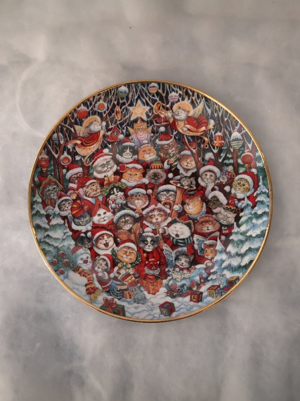 Franklin Mint Heirloom Limited Edition Santa Claws Fine Porcelain Plate 8" Round